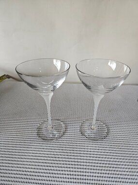 Vintage Champaign Glass with Frosted Stem  G9
